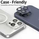 for iPhone 14/15/16 Pro & Pro Max Camera Lens Protector [2 Pack], Tempered Glass with Metal Alloy Frame, for iphone 16 pro max lens protector, HD Clear Photography, White