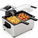 Pukomc Deep Fryer With Basket 4.5L Adjustable Temp,Removable Oil Container