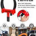 Tevlaphee Universal Wheel Lock Heavy Duty Security Trailer Wheel Lock Anti Theft Wheel Locks for Cars SUV Camper Motorcycle Trailer Great Deterrent Bright Color with 3 Keys (Black-red)
