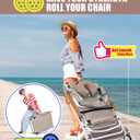 Heavy Duty 5-in-1 Padded Beach Tanning Chair with Face Hole, Wheels, Canopy Shade, Adjustable Backrest & Footrest, Folding Reclining Lay Flat Beach Lounger for Adults Reading Sunbathing Poolside, 2 ft 4.1 in x 2 ft 2.1 in x 1 ft