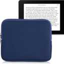 kwmobile Neoprene e-Reader Pouch Size 6,8-7" eReader - Universal eBook Sleeve Case with Zipper - Dark Blue