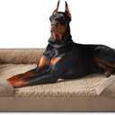 INVENHO Orthopedic Extra Large Dog Bed, XXL Waterproof Dog Sofa, Egg-Crate Foam Couch with Washable Removable Cover, Waterproof Lining and Nonskid Bottom (XXL (48"x 35"x 6.5"), Brown)