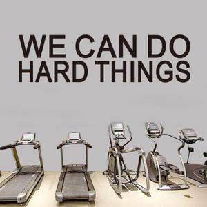 5 x AnFigure Gym Quotes Wall Decals: Inspirational Office Vinyl Art Wall Stickers for Garage Classroom School Workspaces - We Can Do Hard Things 35"X9.8" (Large)