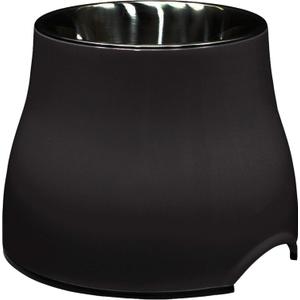 Dogit Elevated Dog Bowl, Stainless Steel Dog Food and Water Bowl for Large Dogs, Black, 73752