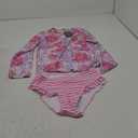 UMELOK Toddler and Little Girls Rash Guard Sets with Bikini Bottoms Swimwear (14 Years, Pink, Dahlia)