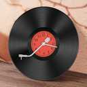 12" Vinyl Records Wall Decor, Vinyl Record Wall Clock, Unique Wall Clocks with Battery Operated (Battery Not Included) Music Decor and Room Decor (Classic Color-silver Hand)