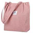 Corduroy Tote Bag Cute Tote Bags for Women Shoulder Bag with Inner Pocket for Work Beach Travel and Shopping Grocery