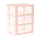 Gonice Desktop 3 Drawer Organzier, Pink Plastic Small Drawer Organizer, Desktop Organizer for Office Home and Bathroom
