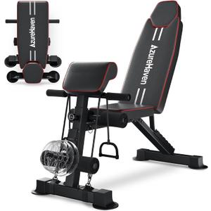 Adjustable Weight Bench, Foldable Incline Decline Flat Workout Bench for Home Gym Full Body Dumbbell Exercise, 660LBS Capacity (Black)
