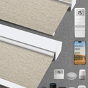 Kincmo Motorized Blinds with Remote,100% Blackout Motorized Roller Shades Work with Apple Homekit,Alexa,Google, Custom Electric Blinds with App,Voice Control (Classic Sandy)