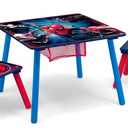 Delta Children Marvel Spider Man Kids Table Set with Storage (2 Chairs Included) Greenguard Gold Certified, Onesize, Blue/Red