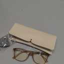 Madison Avenue Square Vintage TR90 Blue Light Blocking Reading Glasses for Women, Anti Eyestrain/Glare Computer Readers (Transparent Brown,  +1.75 )