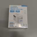 Universal Travel Adapter, International Travel Plug Adapter with 2 USB-C(PD 20W)  1 USB-A Ports, All in One Portable Adaptor, for USA, UK, EU, AU  224+ Countries (White) US