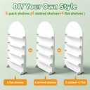 6 ft 4-Tier Champagne Wall Holder for Party, Champagne Flute Wall Holds 32 Glasses, PVC White Display Stand for Wine Glasses, Cake Dessert, Wedding Birthday Indoor Outdoor Party Decorations
