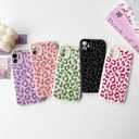 NITITOP Compatible with iPhone 12 Case Aesthetic Cute Leopard Print Pattern for Women Girls Men Trendy Slim Fit TPU Bumper Silicone Shockproof Full Camera Protection Cover - Rose Pink