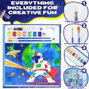 Paint with Water Coloring Books for Kids, Mess Free Watercolor Painting Kit Painting Activity for Kids Ages 3-5 4-8, Arts Crafts Drawing Gift Toy for Boy Girl (Dark Blue)