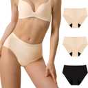 Adult Womens Incontinence Protective Underwear Washable Bladder Leak Proof Postpartum Panties 56ml Absorbency 3 Pack (Skin-Skin-Black, M)