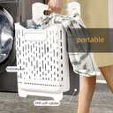 Wall-Mounted Collapsible Plastic Laundry Baskets,Portable Dirty Clothes Hamper with Hook Space-Saving foldable laundry basket,for Laundry, Bedroom, DormStorage & Organizing (China code)