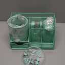 auroray Green Desk Organizers and Accessories, Teal Office Supplies Set Green Mesh Desk Organizer, Stapler, Tape Dispenser, 1000 Staples, Staple Remover, Pen Holder, Clips Set, Ruler, Scissors