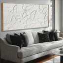 White Butterfly Wall Art 24x48 Inch, Large Framed 3D Textured Canvas Prints with Wooden Frame, Minimalist Relief Wall Decor for Bedroom Living Room or Office