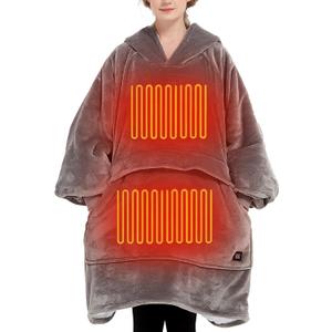 KFUBUO Heated Electric Wearable Blanket Throw Battery Operated Portable USB Cordless Outdoor Hoodie Sweatshirt