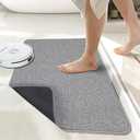 Bath Mat,Ultra Thin Bathroom Rugs,Rubber Bath Mats for Bathroom,Quick Dry,Non-Slip,Machine Washable,Fit Under Door,Absorbent Bath Rugs,Shower Outside,Sink,Home Decor Accessories.(Grey,17''x27'')