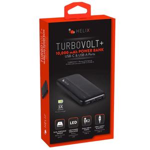 HELIX TurboVolt+ 10,000 mAh Power Bank USB-C & USB-A Ports