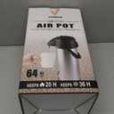 64 Oz Airpot Coffee Dispenser with Pump, Insulated Thermal Coffee Carafe - Stainless Steel Hot Beverage Dispenser - Thermos Urn for Hot/Cold Water, Drink Dispenser for Parties (1 Pack)