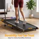 Walking Treadmill Pad with 8% Incline & Handle Bar | 4-in-1 Compact Under Desk Walking Treadmill Pad with 265 lbs, App& Remote Control,Quiet Space Saving Design for Home Office