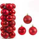 24Pcs Christmas Balls Ornaments for Xmas Tree - Shatterproof Christmas Tree Decorations Medium Hanging Ball Blue 2.5in x 24 Pack, Red