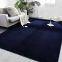 FlyDOIT Area Rugs for Bedroom Living Room, 5x8 Navy Blue Super Soft Comfy Thickened Memory-Foam Indoor Carpets, Modern Aesthetic Minimalist Carpet for Boys Girls Adults Apartment Nursery Home Dcor
