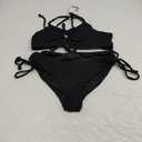 B2prity Women's Sexy Bikini Set Color Block Lace Up 2 Piece Bathing Suit Tie Side Swimsuit, Size Medium
