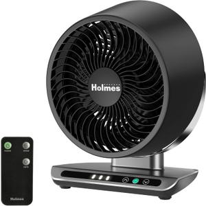 HOLMES Blizzard 8" Air Circulator Digital Fan, 3 Speeds, 90 Adjustable Head Tilt, Capacitive Touch, Remote Control, Ideal for Home, Bedroom, Kitchen or Office, Black