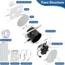 505 Bathroom Exhaust Fan, 8 Inch Fan with 200 CFM, White Vertical Discharge Ceiling Ventilation Fan, Bathroom Vent and Kitchen Exhaust Fan, Attic and Garage Ceiling Fan, Household Ventilation Fans