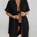 Bsubseach Women Swimsuit Coverup Shirt Dress Button Down Bathing Suit Cover Up Beach Vacation Outfits, M