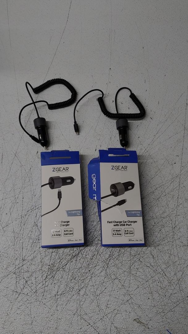 ZGeR Fast Charge Car Charger with USB Port for Lightning Tip and Fast Charge Car Charger for Lightning Tip