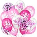 18Pcs 30th Birthday Decorations Balloon Kit - Pink & Rose Red Theme Balloons, Includes Number 30 Balloons, Butterfly Confetti Ballons for Girls, Women 30th Birthday Party or Anniversary Decor