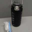 MUKOKO 64oz Glass Water Bottles with Straw and Lid,Half Gallon Water Bottle with Time Marker,Large Glass Water Jug with Silicone Sleeve and Stainless Steel Handle-Black