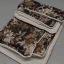 Pack of 2 Vintage Floral Throw Pillow Covers 18x18 Boho Farmhouse Accents Chenille Square Decorative Pillow Cases for Living Room Couch Bed Home Decor, Dark Brown