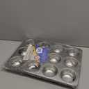 P&P CHEF Muffin Pan Cupcake Baking Pan Set, Stainless Steel Muffin Tin Tray for Mini Cake Tart Quiche, Oven & Dishwasher Safe, Non-toxic & Heavy-duty, (12 Cup, 2Pcs)