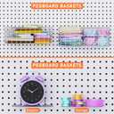 INCLY 30PCS Peg Board Organizer Accessories Kit, Pegboard Hooks Assortment with Bins, Cups, Wire Baskets and Paper Towel Holder for 1/8 and 1/4 Pegboard Garage Workbench Craft Room Organizing Tools