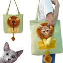 Lion-Shaped Show Head Pet Canvas Shoulder Bag, Outcrop, Large (Light Green)