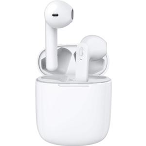 Wireless Earbuds 40H Playtime 8H Continuous Playtime Bluetooth Ear Buds, IPX6 Waterproof Stereo Sound Bluetooth Wireless Headphones with Microphone and Charging Case for iOS Android Sports (White)