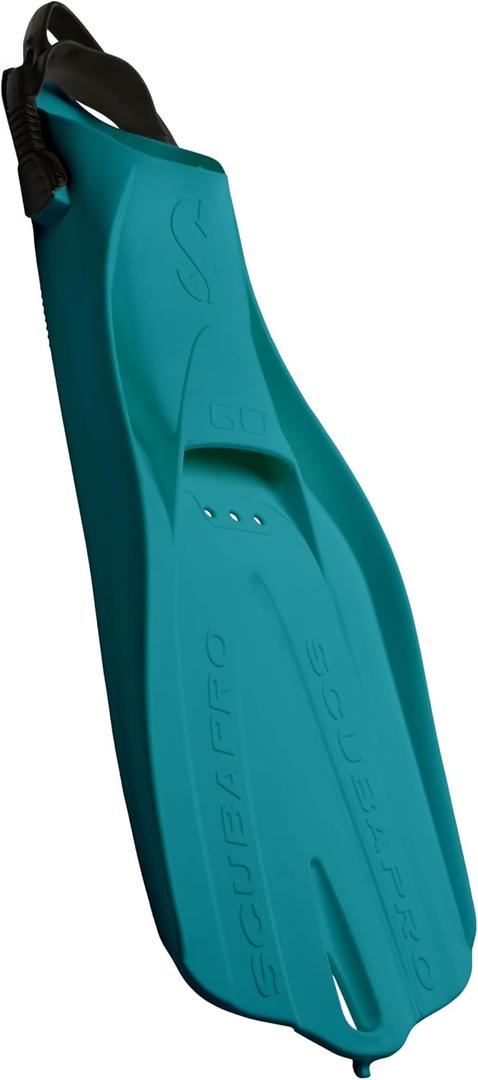 SCUBAPRO GO Travel Scuba Diving Fin for Snorkeling and Swimming, Open Heel Strap, Turquoise, Medium-Large