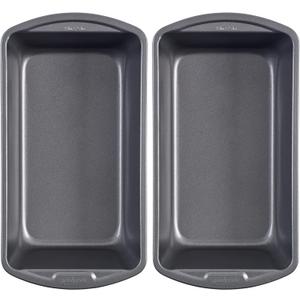 GoodCook Nonstick Loaf Pan 9 x 5-Inch Heavy-Duty Steel Bakeware with Easy-Clean Non-Stick Coating, Oven & Dishwasher Safe Pan for Meatloaf Breads Lasagnas Casseroles & More, Set of 2, Gray