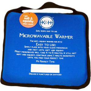 K&H Pet Products Microwavable Pet Bed Warmer, Multi-Purpose Heated Warming Pad for Cats and Dogs, Place Inside Any Pet's Favorite Bed, No Electricity Needed - 9 X 9in Blue
