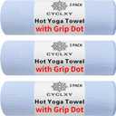 3 Pack Yoga Mat Towels with Grip Dot, Hot Yoga Towel Non Slip Yoga Mat Towel Non-Slip Sweat Absorbent Anti-Slip Yoga Towel for Bikram,Pilates