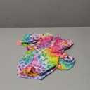 TENVDA Girls Swimsuit Long Sleeve Rash Guard Sets UPF 50+ Two Piece Bathing Suits Size 3-12 Years (7-8 Years, Rainbow Leopard)