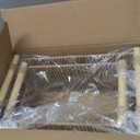 Woven Decorative Baskets Bohemian Style Set of 2 Picnic Basket with Wood Handles Rectangle Storage Baskets for Shelves Towel Bathroom