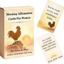 Rooster Morning Affirmation Cards for Women 55 Daily Mindset Cards for Confidence & Self Care Chicken Lover Gifts, Unique Birthday, Mothers Day & Christmas Idea